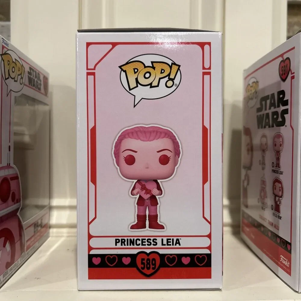Funko Pop!Valentines Day BB-8, Princess Leia&Kylo Ren#589,590,591 w/ Protectors